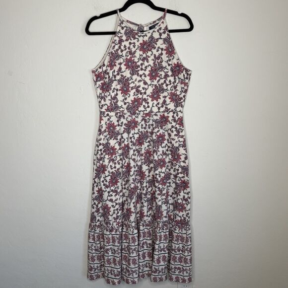 Chaps Dresses & Skirts - Chaps Med 100% Cotton Boho Tiered Halter Midi Dress Cottagecore Vacation Travel